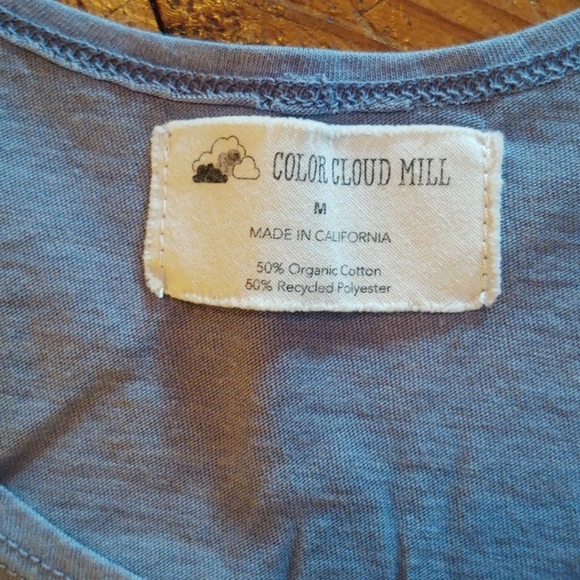 Organic Blue Tank by Color Cloud Mill Sz. M - Picture 2 of 2
